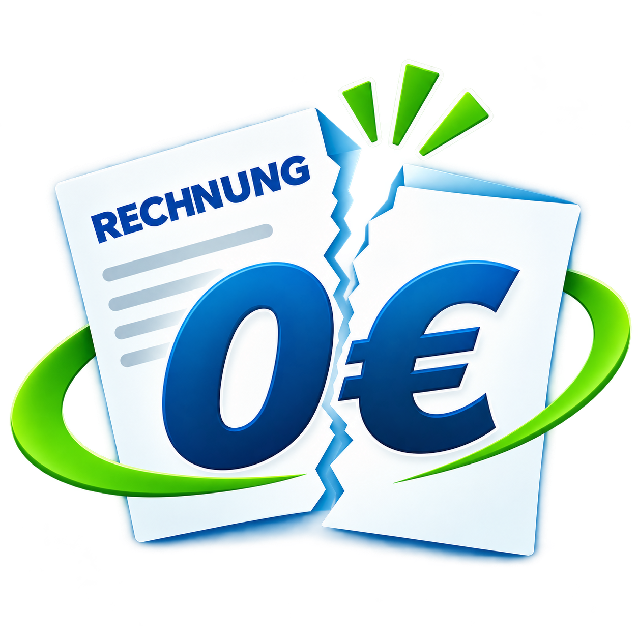 0 Euro Bereitstellungskosten – symbolisch zerrissene Rechnung