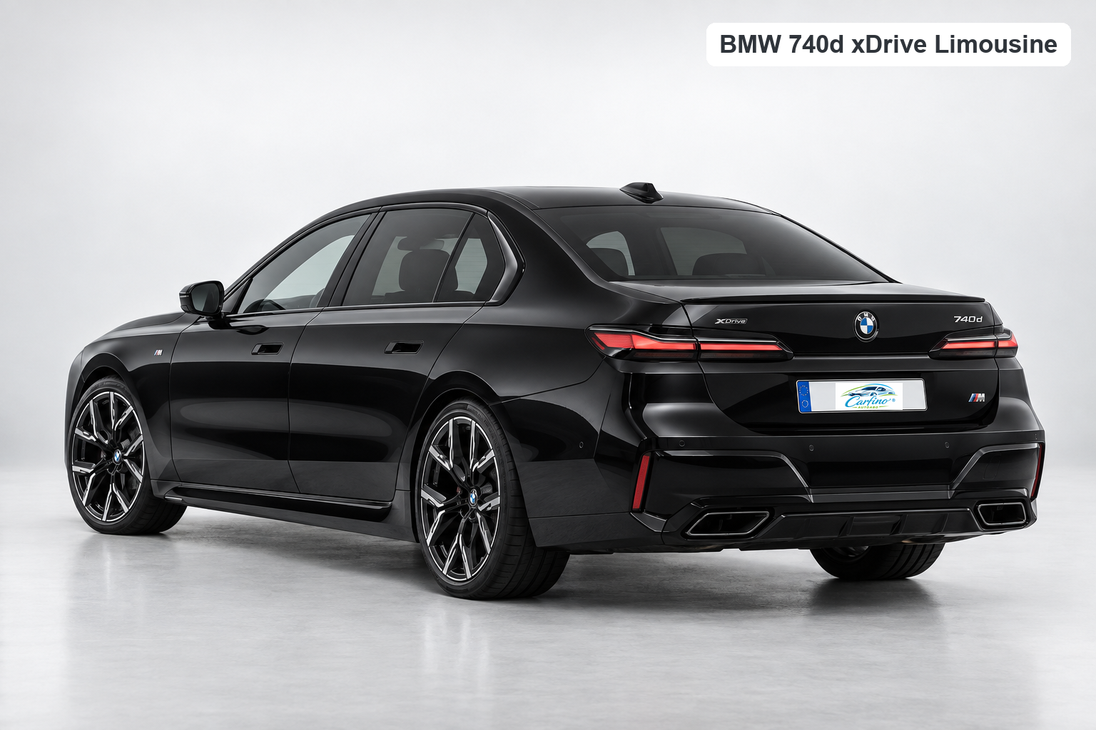 BMW 740d xDrive Limousine Heckansicht im Studio